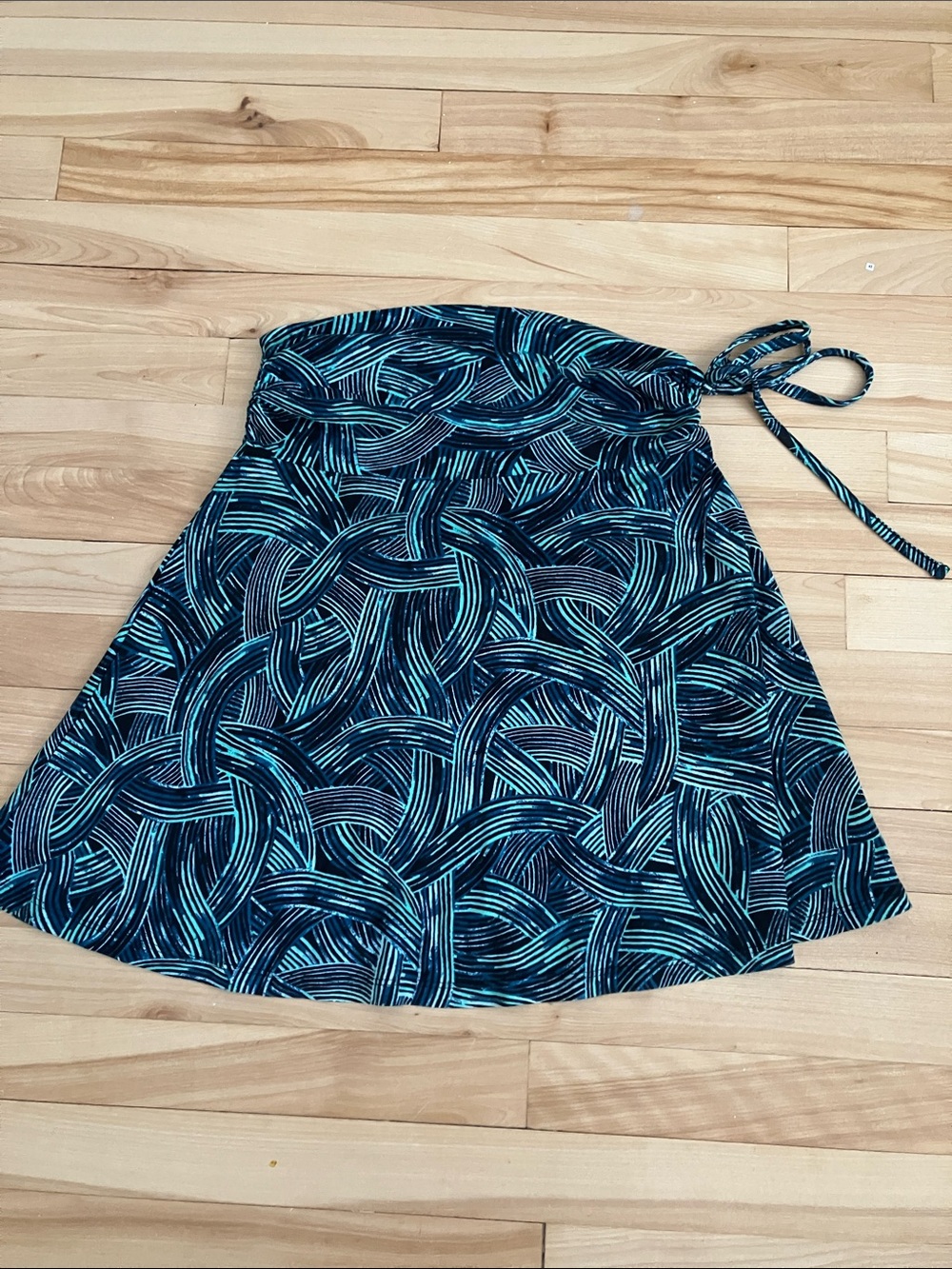 Patagonia Lithia Blue Teal Patterned A-Line Skirt